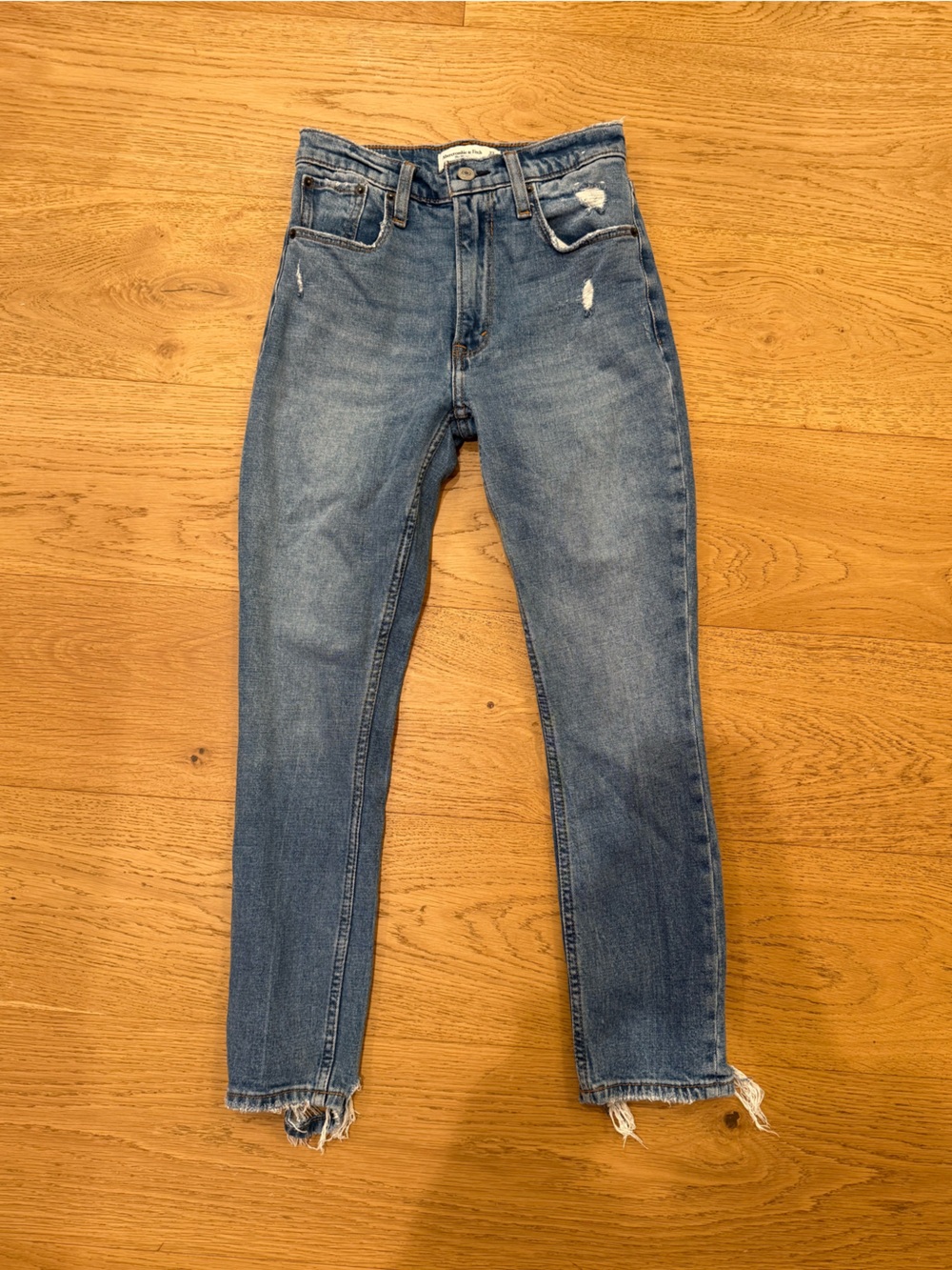 Abercrombie & Fitch Light Blue Jeans with Raw Hem